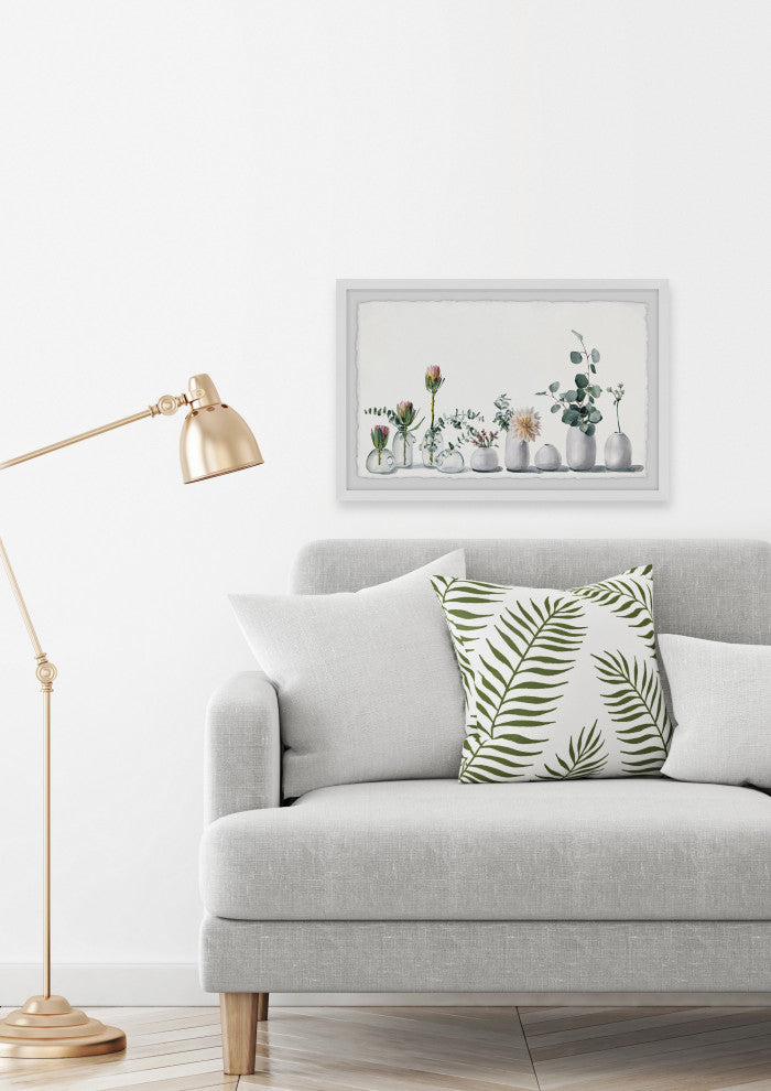 "White Simplicity" Framed Painting Print, 12"x8"