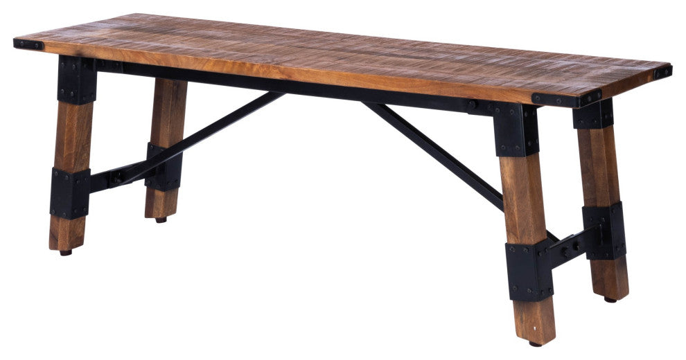 Mod Industrial Rustic Wood Bench