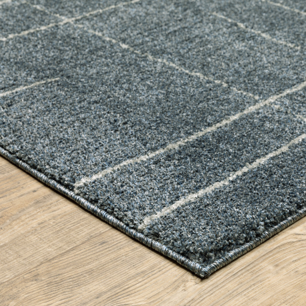 Alistair Abstract Geometric Blue/ Gray Indoor Area Rug, Blue, 7'10"x10'10"