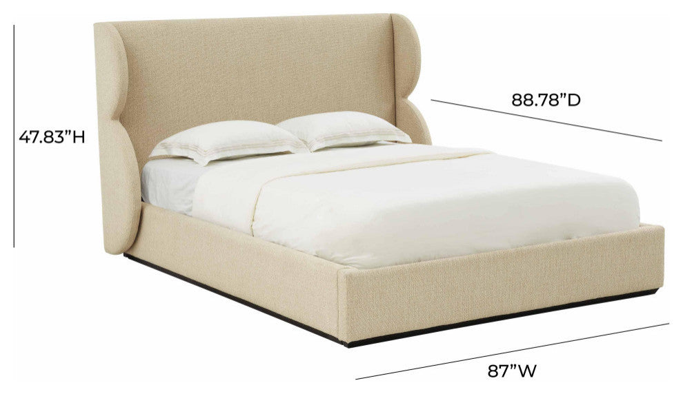 TOV Furniture Jibriyah Beige Tweed Bed in King
