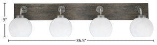 Oxbridge, Bath Bar, Graphite & Painted Distressed Wood-look, 5.75" White Marble