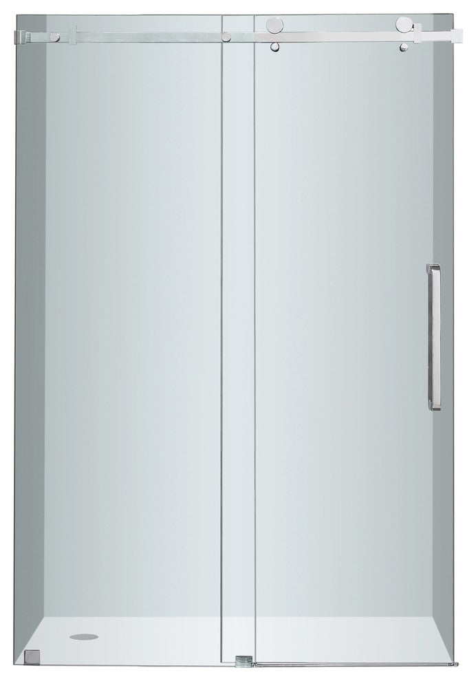 Aston Moselle Completely Frameless Sliding Shower Door, Chrome, 48"x75"