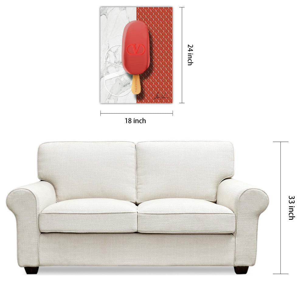 "Valentino Glamour" Frameless Floating Tempered Glass Panel Graphic Wall Art