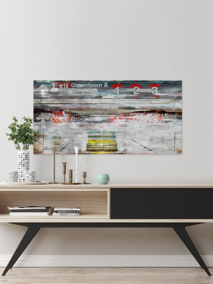 "Exit Downtown" Print on Canvas, 60"x30"