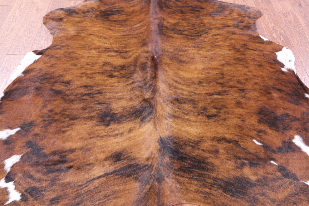 6' 9" X 6' 4" Brindle Natural Cowhide Rug C1970