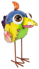 8.5" Bright Multi-Colored Distressed Finish Petite Bird Outdoor Garden Figure