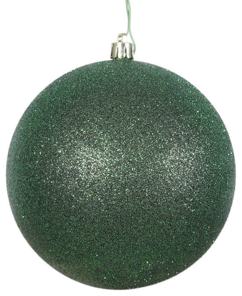 Vickerman N591224Dg 4.75" Emerald Glitter Ball Ornament, 4 Per Bag