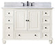 Avanity Thompson 49" Vanity, French White Finish, Carrera White Marble Top