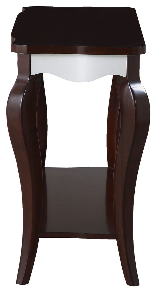 ACME Mathias Sofa Table, Walnut and White