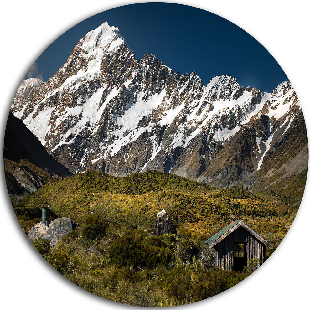 Foggy Mountains And Valley, Landscape Photo Disc Metal Wall Art, 11"