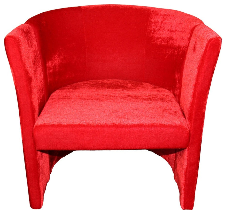 25" Luxurious Wood and Red Microfiber Folding Chair