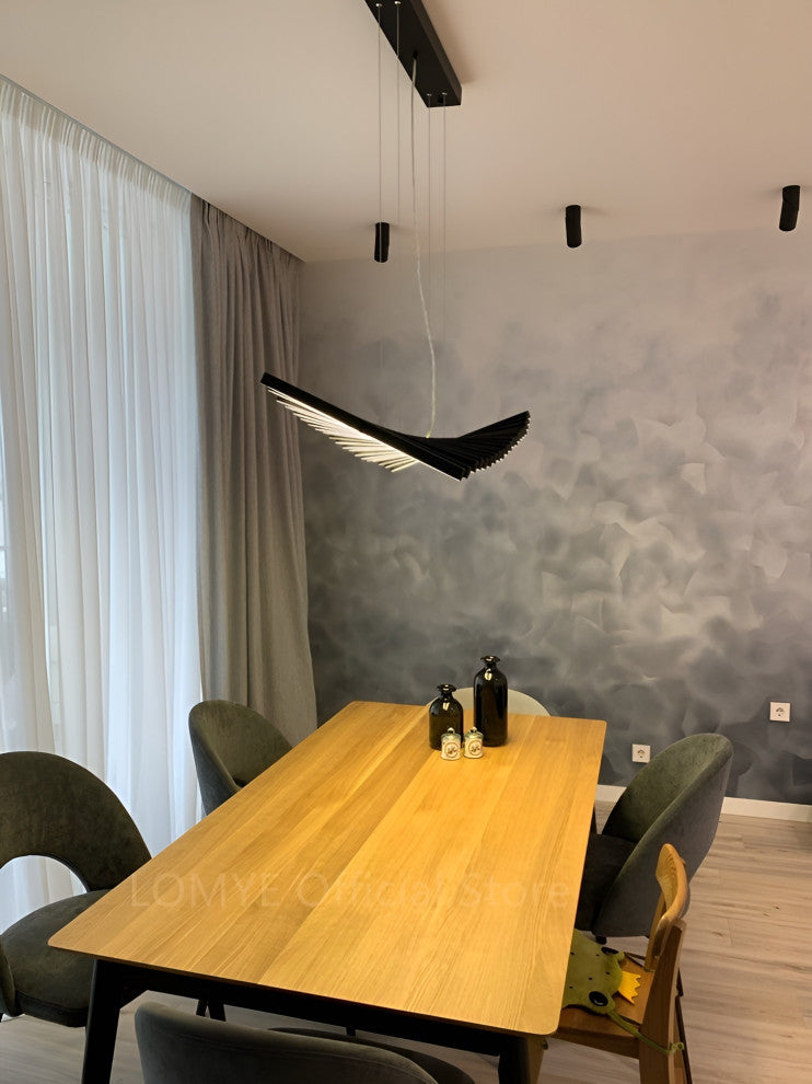 Acquaformosa | Black/White Art Minimalistic LED Pendant Chandelier, Black, L18.9, Warm Light