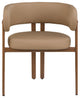 Gideon Black Faux Leather Dining Chair (Set of 2), Tan, Walnut Finish