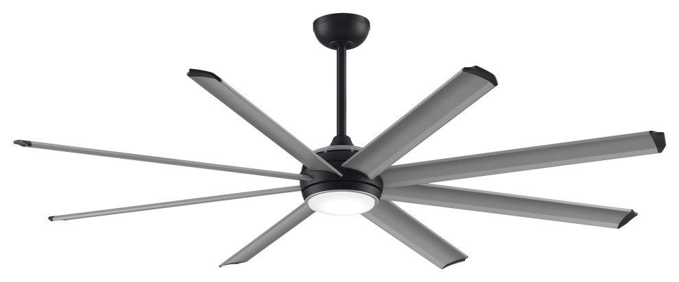 Stellar Ceiling Fan, Black Motor and Silver Blades, 72"