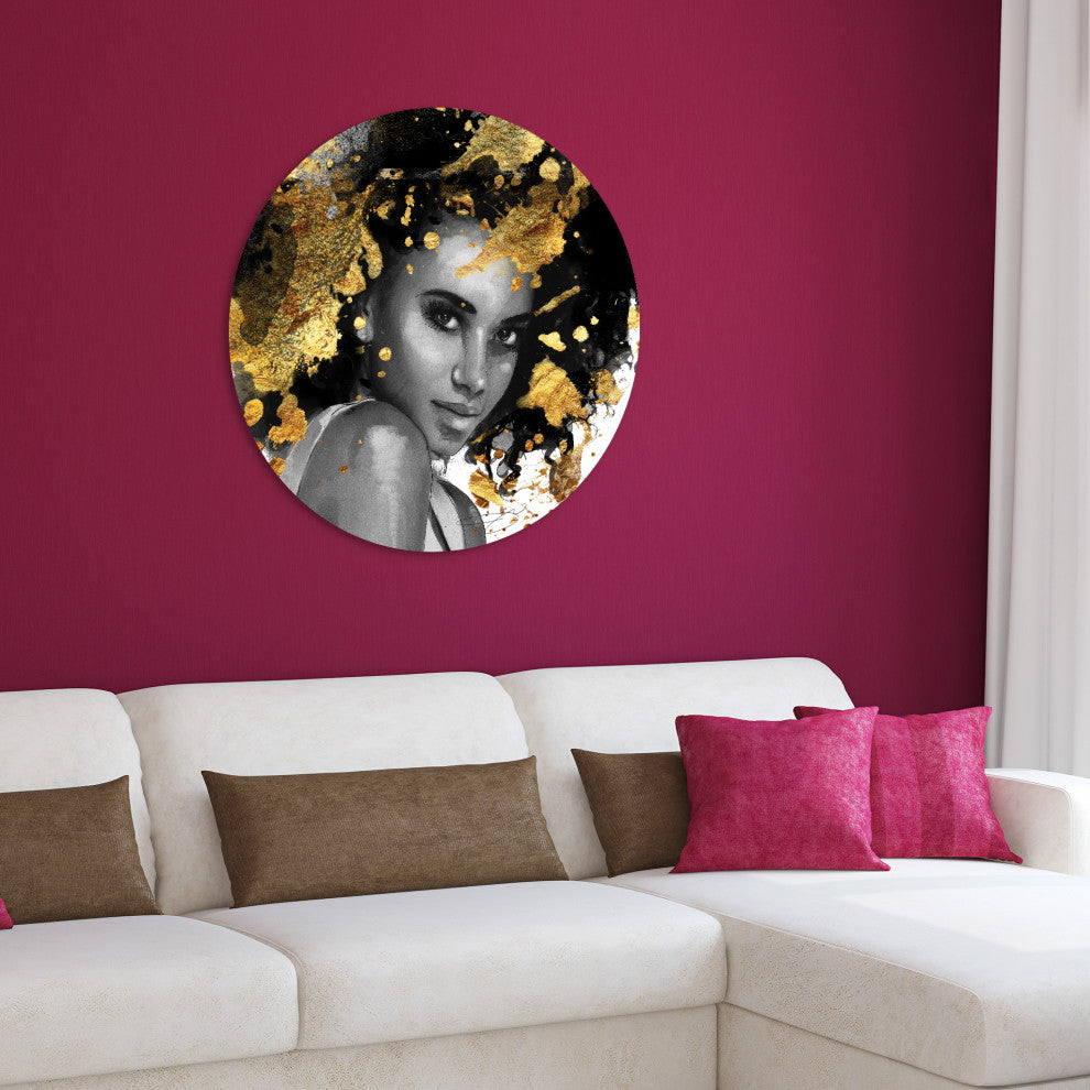 Beautiful Woman Printed Wall Art Unframed Free Floating Tempered Glass