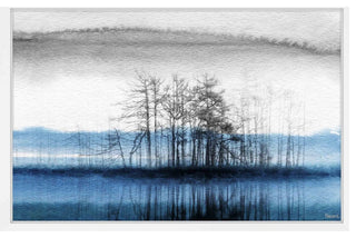 Parvez Taj "Tree Isle Reflects" Framed Painting Print, 24"x16"