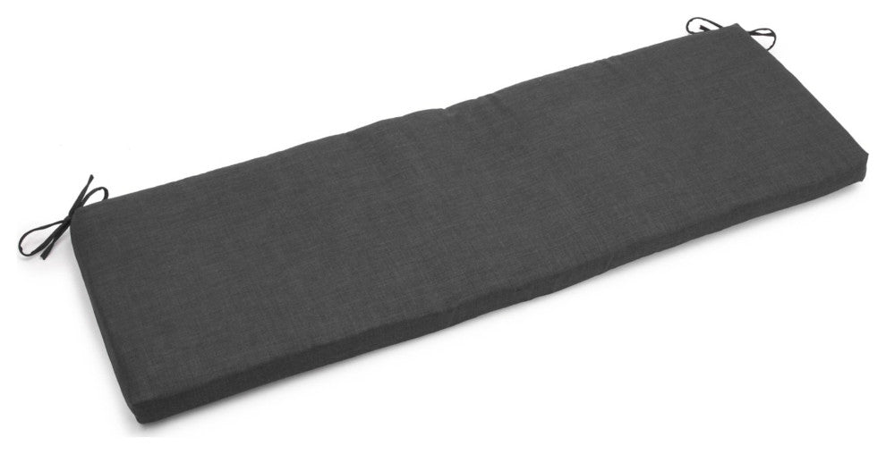 60"X19" Solid Outdoor Spun Polyester Bench Cushion, Cool Gray
