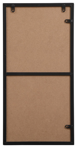 Home Living Metal Frame Rectangle Mirror 14"x28", Black