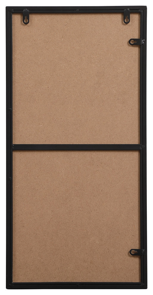 Home Living Metal Frame Rectangle Mirror 14"x28", Black