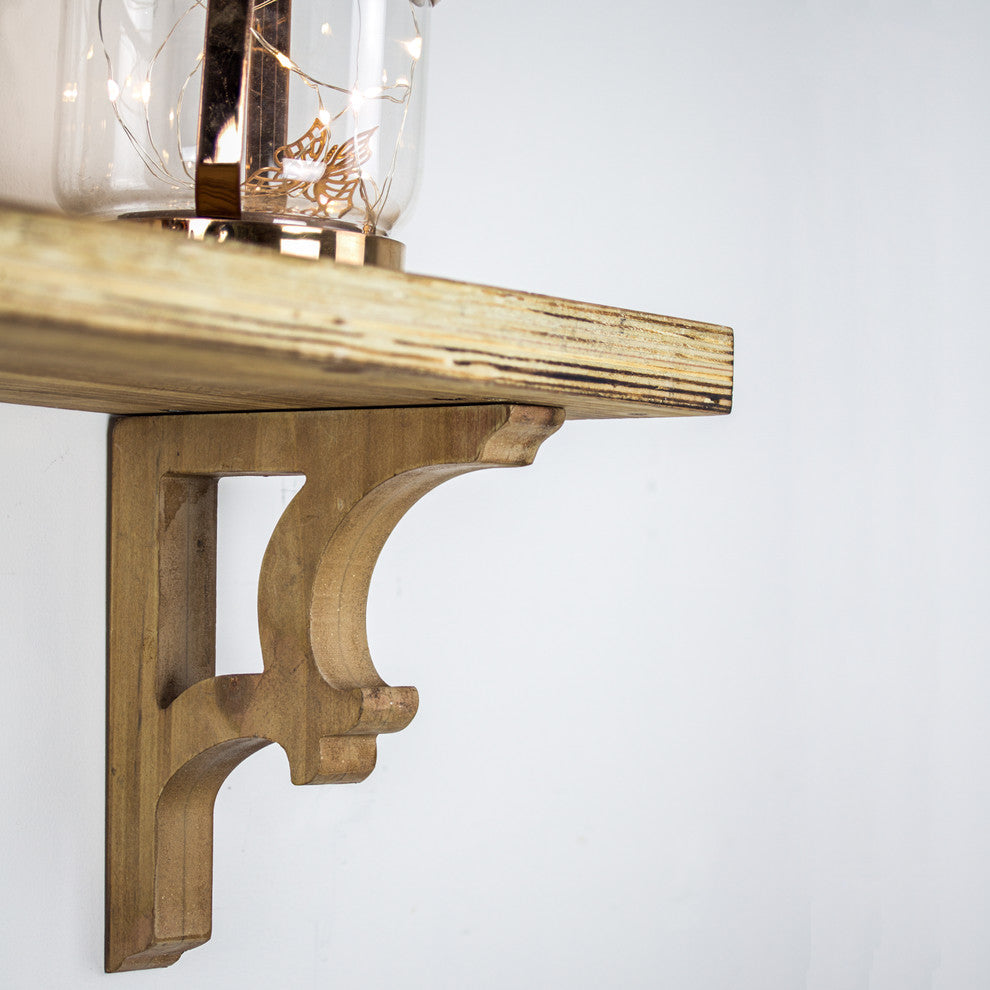 Wooden Corbels Shelf Brackets, Set of 2