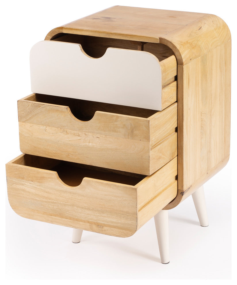 Danville Modern Nightstand, White