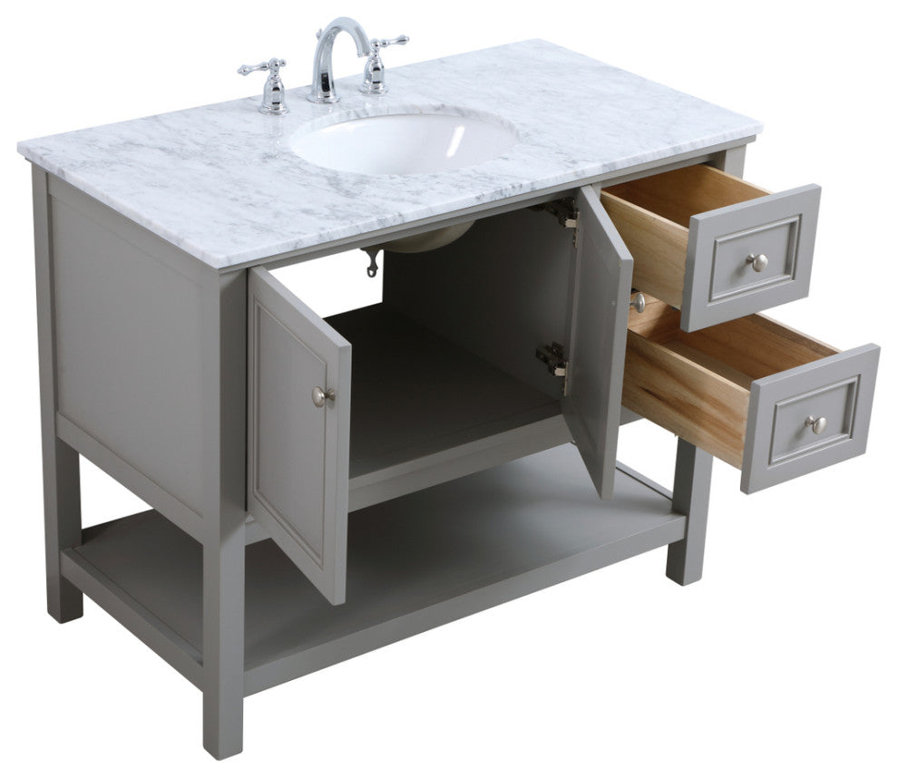 Matilda 42" Single Bathroom Vanity Set, Gray