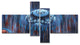 Blue World of Infinite Universe, Abstract Canvas Art Print, 60"x32", 4 panels
