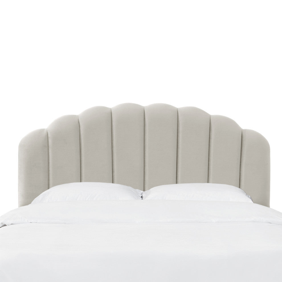 Full Headboard, Velvet Light Gray