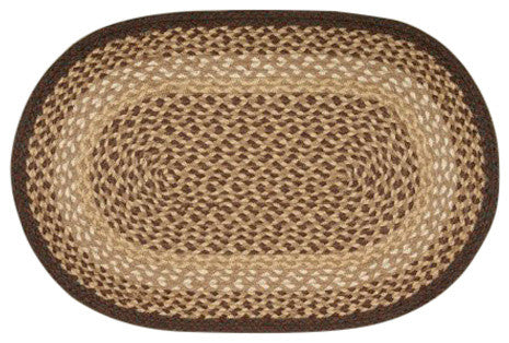 Chocolate/Natural Oval Braided Rug, 5'x8'