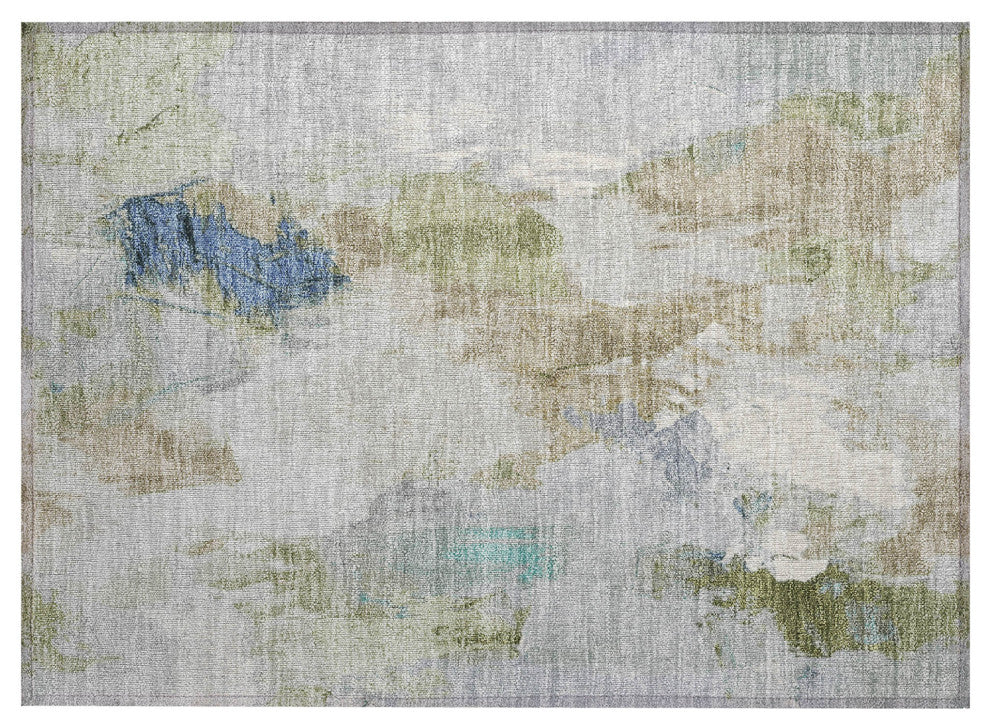 Machine Washable Indoor/Outdoor Chantille ACN1914 Beige 1'8" x 2'6" Rug
