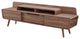 Modern Designer Lounge Media TV Stand Table, Wood, Natural Walnut Brown