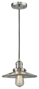 1-Light Dimmable LED Halophane 10" Mini Pendant, Brushed Satin Nickel