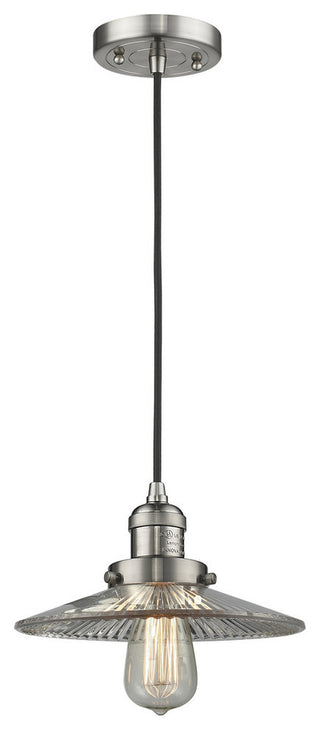 1-Light Dimmable LED Halophane 10" Mini Pendant, Brushed Satin Nickel