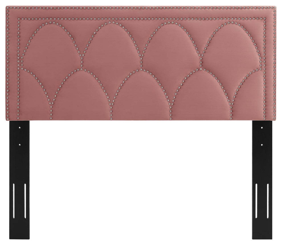 Greta Performance Velvet Twin Headboard, Dusty Rose
