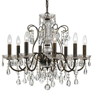 Crystorama Lighting Group 3028-CL-MWP Butler 8 Light 26"W Crystal - English