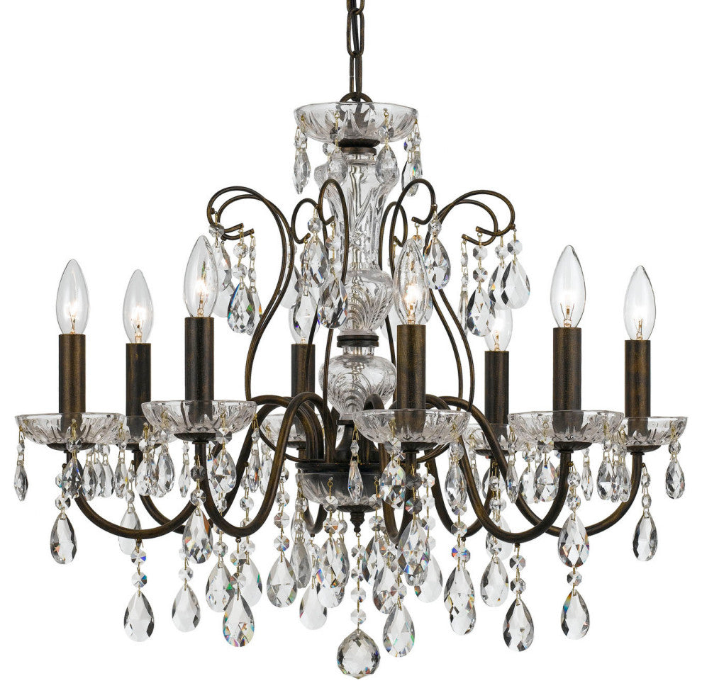 Crystorama Lighting Group 3028-CL-MWP Butler 8 Light 26"W Crystal - English