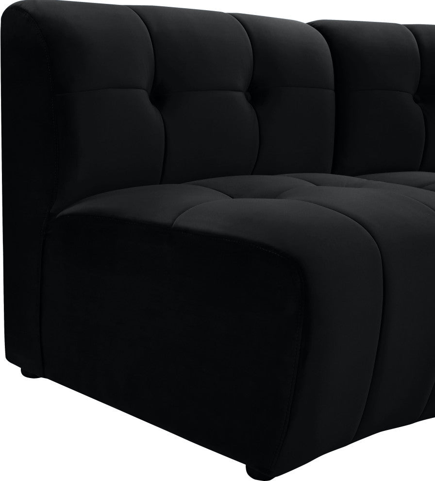 Limitless Velvet Upholstered 12-Piece Modular Sectional, Black