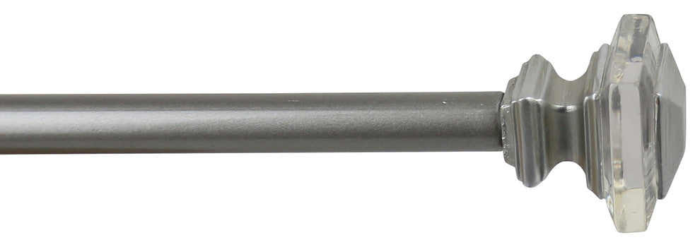 3/4" Diameter Cassini Drapery Rod, 84" to 120", Pewter