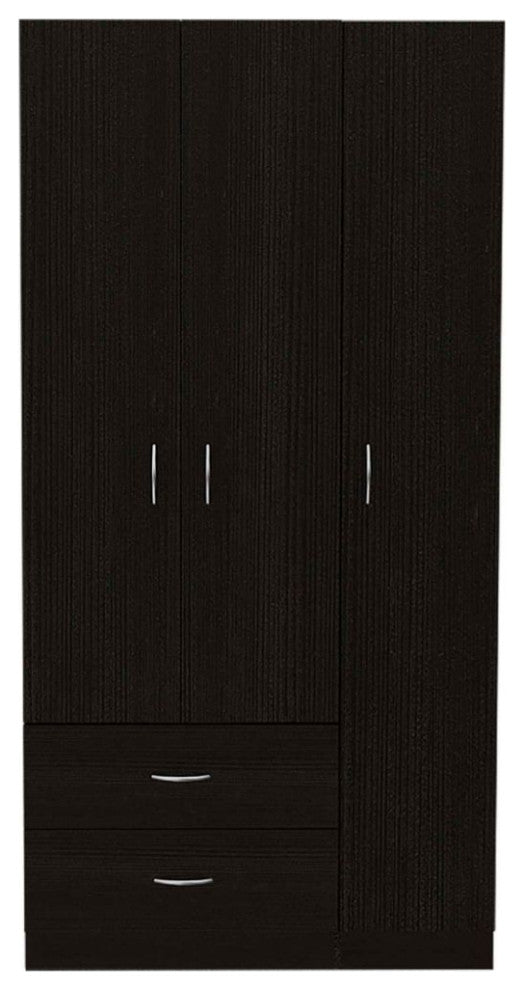 Three Door Armoire Clark, Bedroom, Black