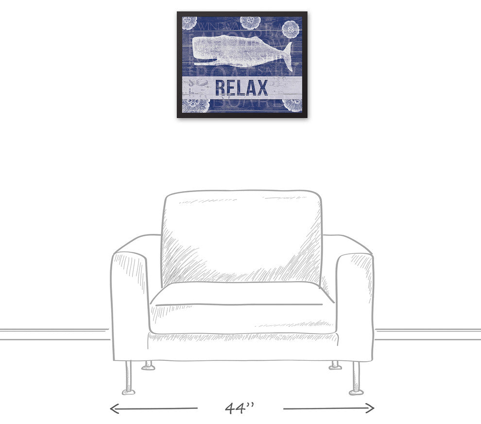 Relax Whale 16x20 Black Framed Canvas