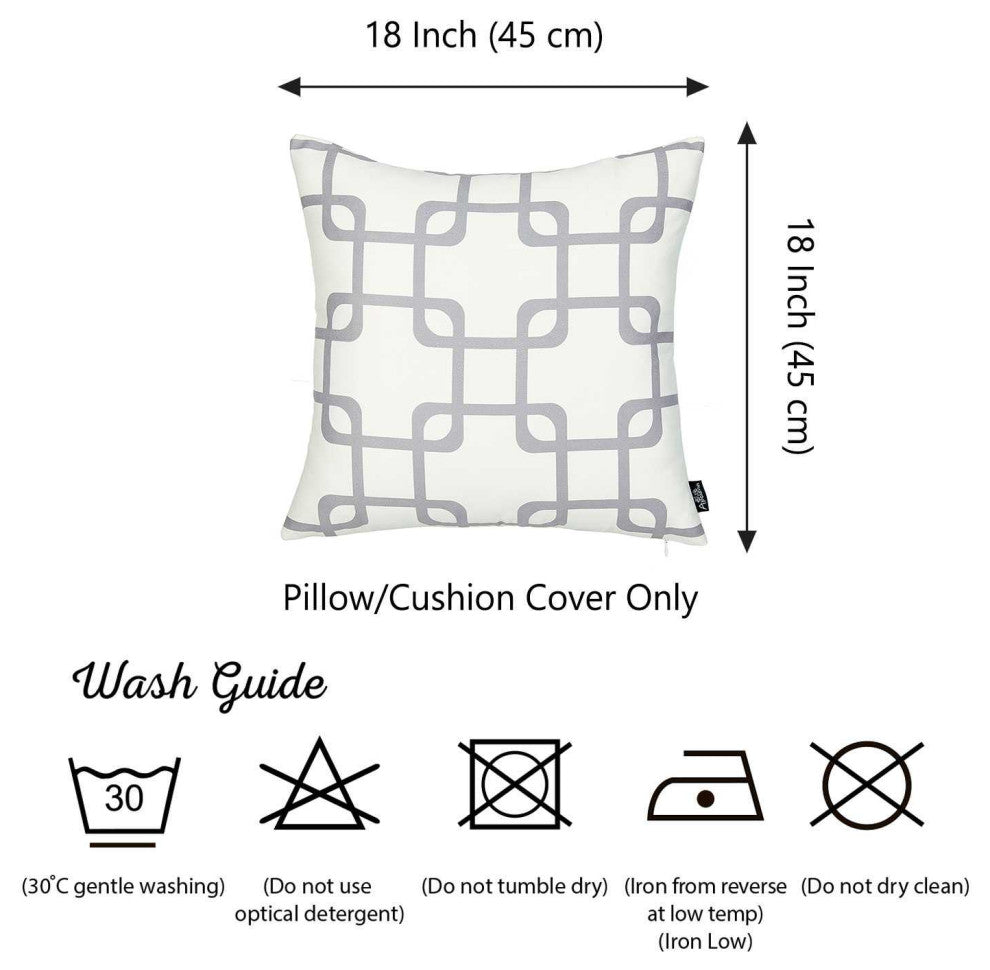 Black And  Yellow Zig Zag Decorative Throw Pillow Cover, White, Cloud Gray