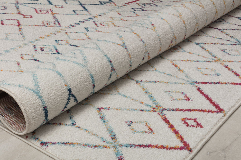 Cove Confetti Mix Moroccan Tribal White Area Rug, 5'0" X 7'0"