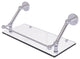 Prestige Skyline 18" Floating Glass Shelf with Gallery Rail, Polished Chrome
