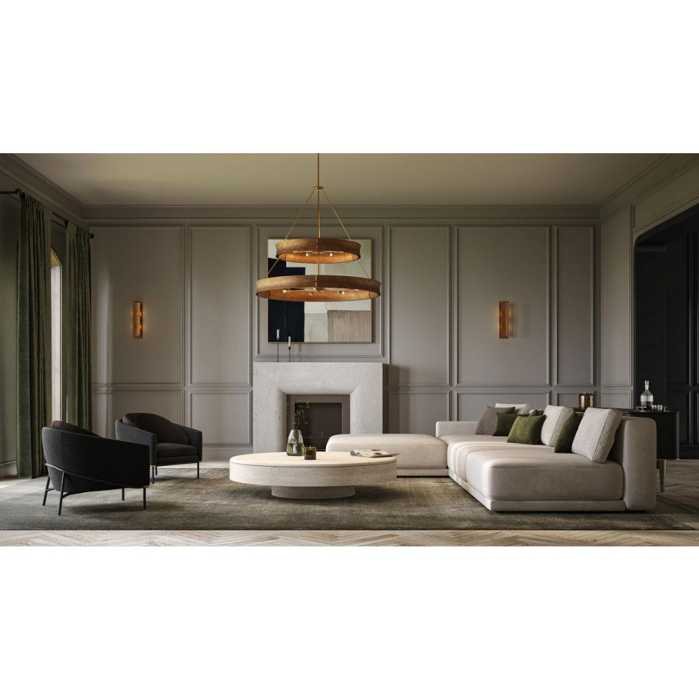 Lusail Collection Soft Gold Luxe Industrial Chandelier, 13-Light