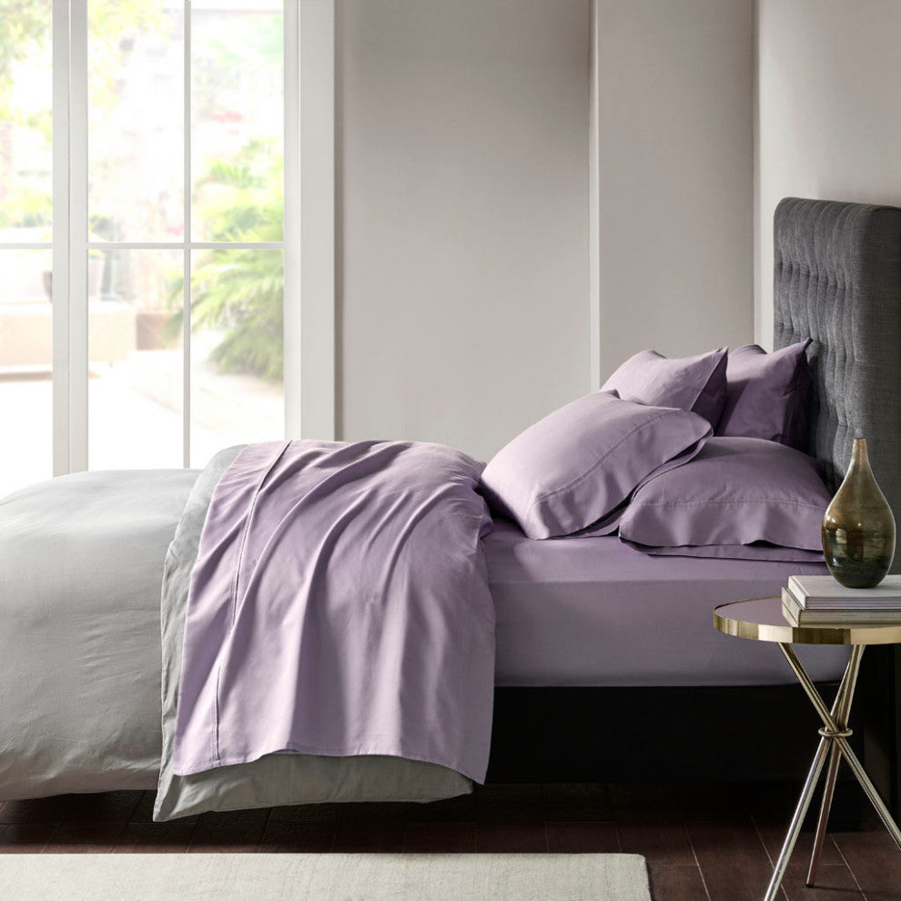 Madison Park 800 Thread Count Cotton-Blend Sateen 6-Piece Sheet Set, Purple