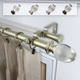 Jaya 1" Double Curtain Rod, Light Gold, 28-48"