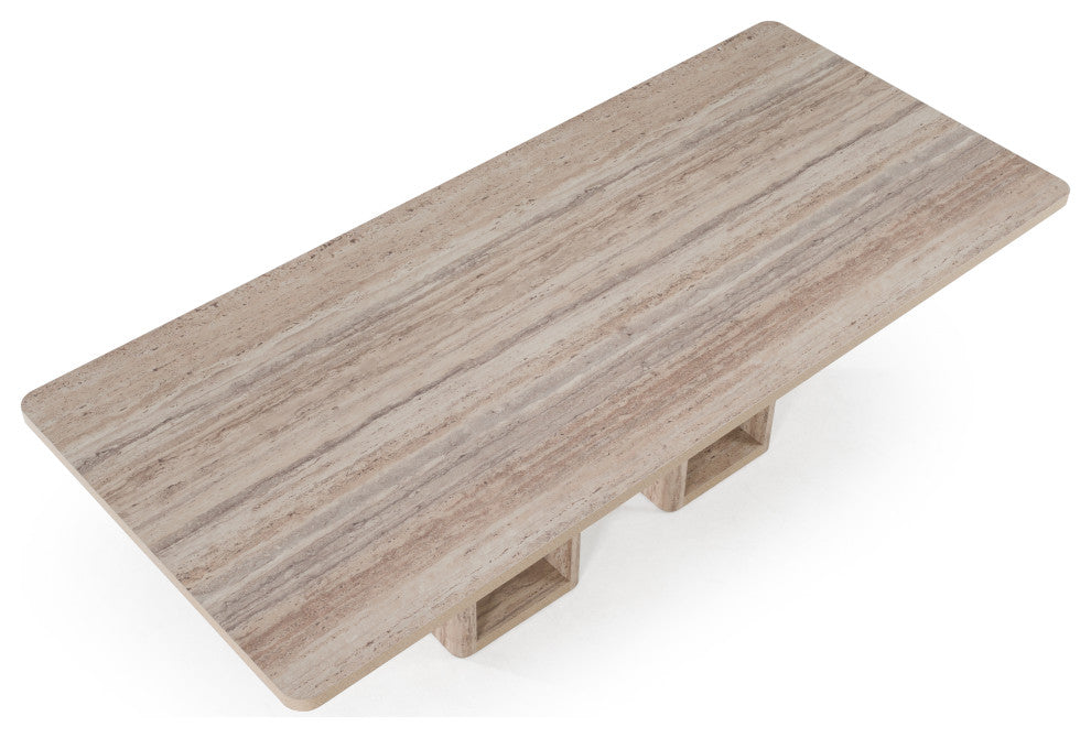 Nova Domus Roma Modern Faux Travertine Rectangular Dining Table