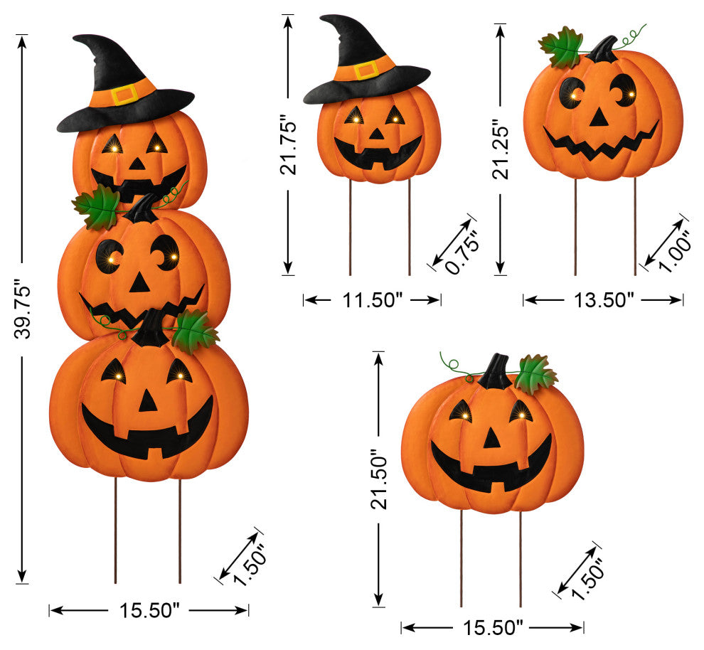 39.75"H Halloween Lighted Metal Yard Stake