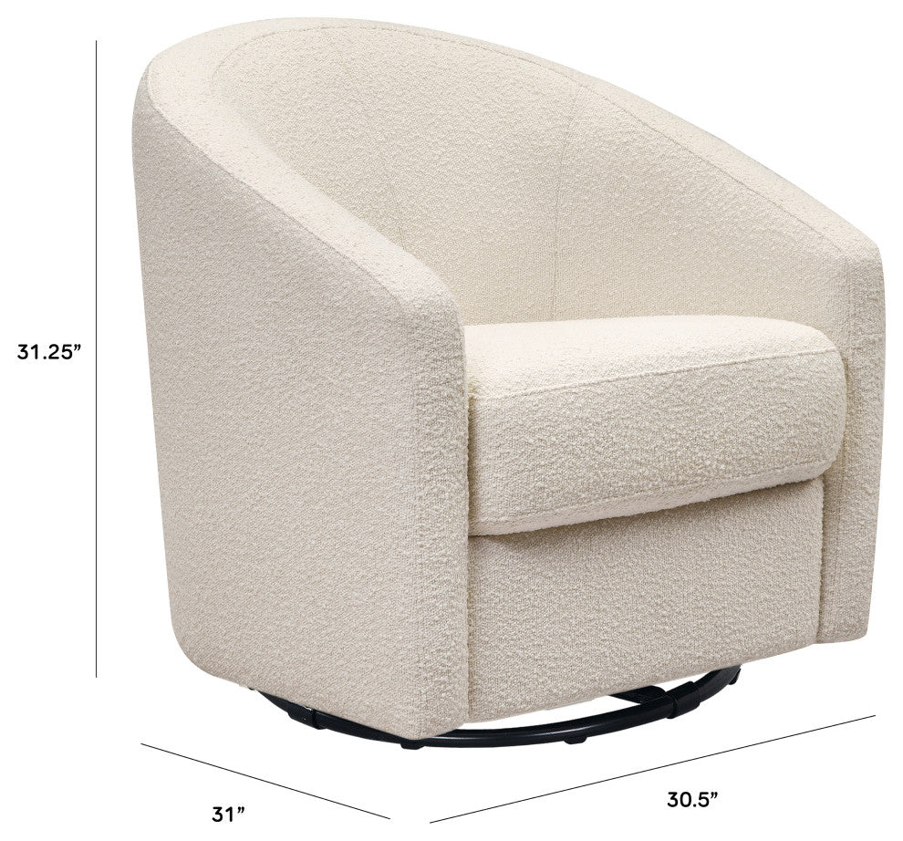 Madison Swivel Glider, Ivory Boucle