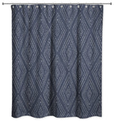 Navy Tribal Diamond 71x74 Shower Curtain